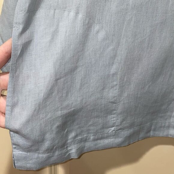 EILEEN FISHER Organic Handkerchief Linen Round Neck Box-Top Dawn Blue Women’s MP - Picture 6 of 8